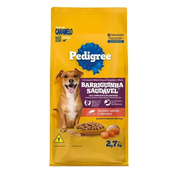 Ração Pedigree Barriguinha Saudável Salmão, Arroz e Linhaça 2,7kg