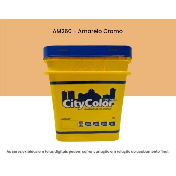 Tinta Acrílica Citycolor Econômica Fosca 15L Amarelo Cromo (MP)