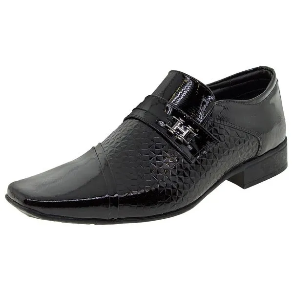 Sapato Masculino Social Air Prince Jota Pe - 40713 VERNIZ/PRETO 37