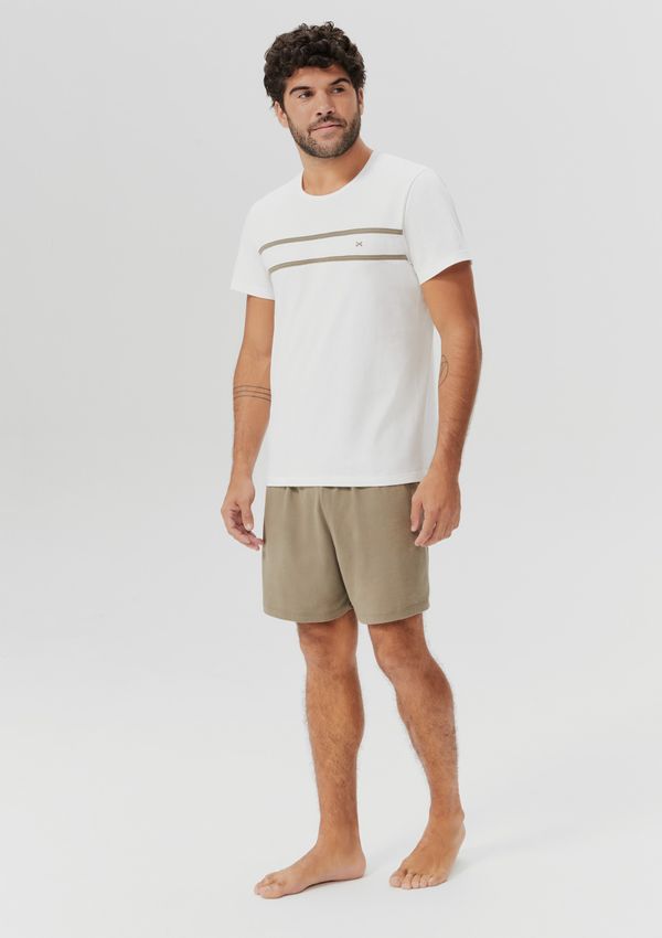 Pijama Curto Masculino Em Algodão - Marrom M