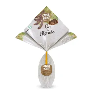 Ovo de Páscoa de Alfarroba Vegano, Sem Glúten e Sem Adição de Açúcar Tradicional Carob House 160g