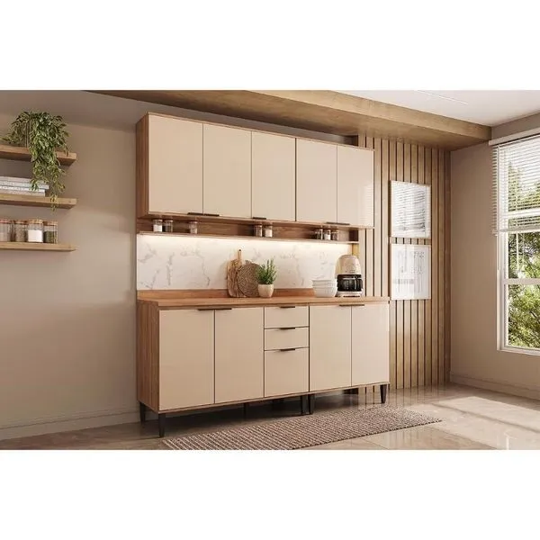 Cozinha Modulada Carraro Alpha Carraro 4 Peças Alpha C4P177 Freijo/Off White
