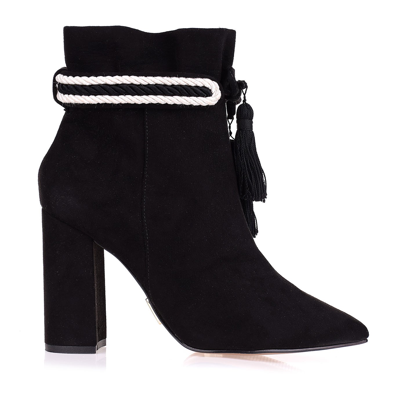 Plataforma Salto Médio Suede Preto