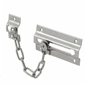 Corrente de Segurança BFH2297 para Porta de Madeira Ou Aço Tipo Trava em Aço com Acabamento Cromado Prata Bestfer Corrente de Segurança BFH2297 para Porta de Madeira Ou Aço em Aço Cromado Prata Bestfer