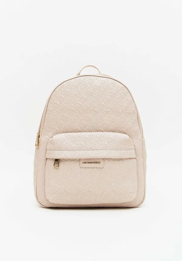 Mochila Matelassê Easy E Enfeite Bege U