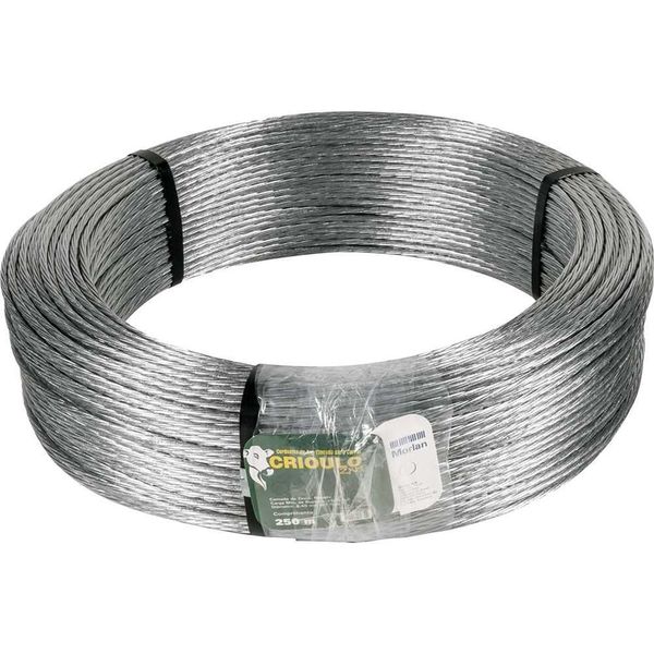 Cordoalha para Curral Crioulo ZN3 1660 6,4mm 250m Aço Carbono 7 Fios Tripla Galvanização Morlan Cordoalha para Curral Crioulo ZN3 1660 6,4mm 250m Aço Carbono 7 Fios Morlan