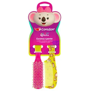 Kit Escova De Cabelo + Pente Condor Lilica Ripilica - 9872