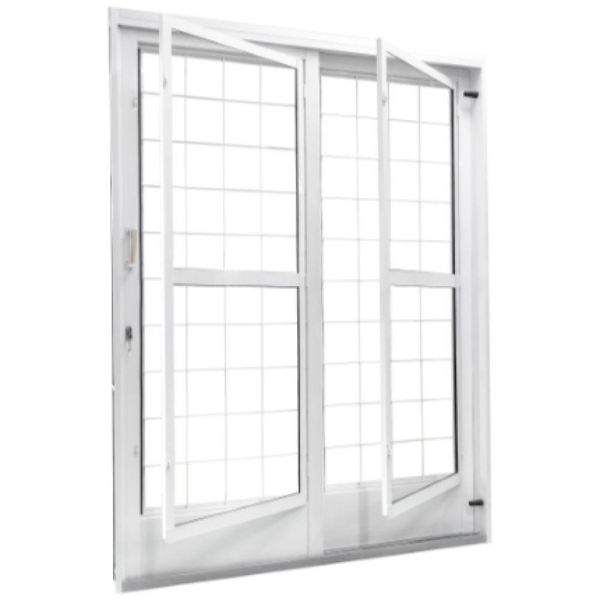 Porta de Correr em Aço Galvanizado Esquerda Quadriculado - 210x160