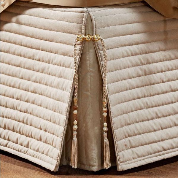 Saia Para Cama Box Queen Paris Matelada Bege