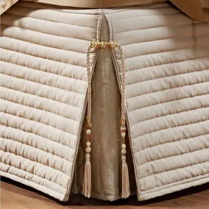 Saia Para Cama Box Queen Paris Matelada Bege