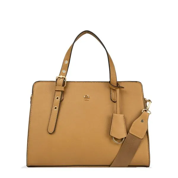 Bolsa Mão e Transversal Nó Essentials Le Postiche CAMEL