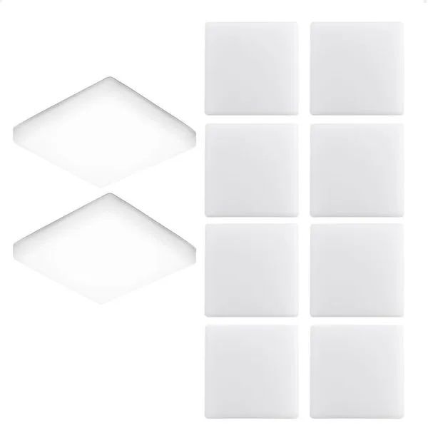 Kit 10 Painel de LED Quadrado 12W Frameless Embutir e Sobrepor 3000K Amarelo Quente Bivolt Taschibra Kit 10 Painel de LED Quadrado 12W Frameless 3000K Amarelo Quente Bivolt Taschibra
