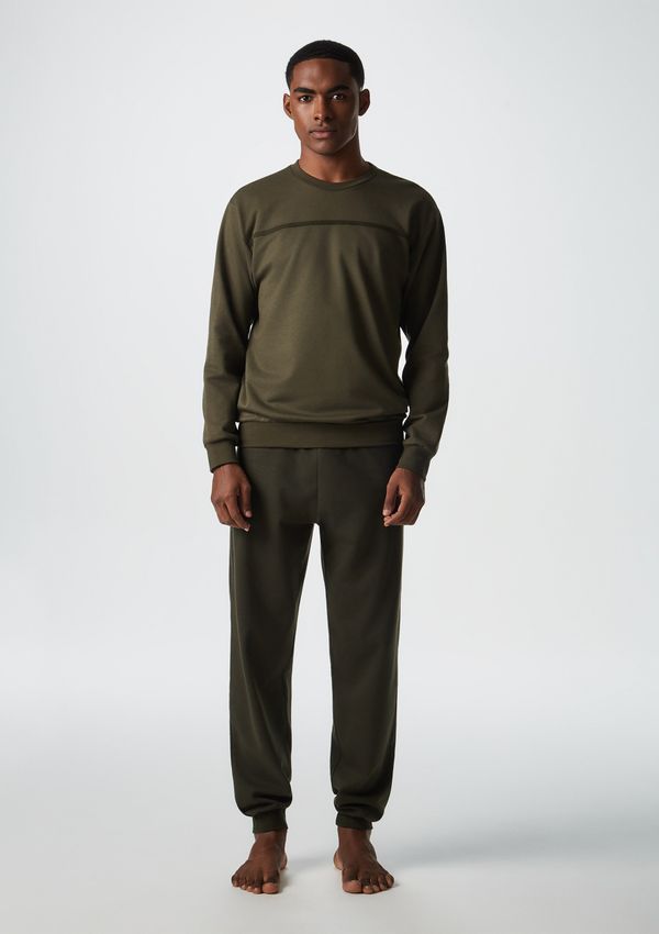 Pijama Longo Masculino Em Moletom Peluciado - Verde G