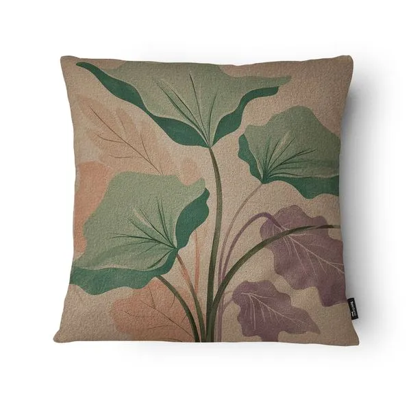 Capa Almofada Floral Folhas Coloridas Bouclê 43x43cm FLB13 - Tuti Gottô