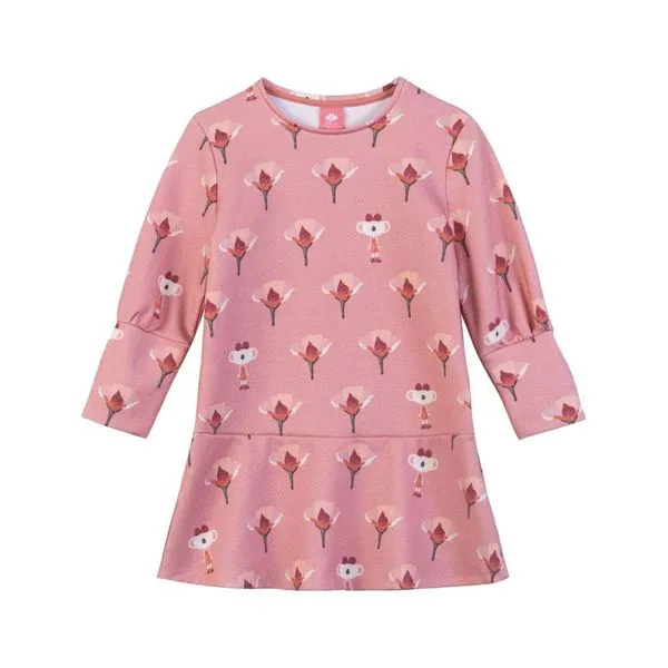 Vestido Manga Comprida Lilica Ripilica Marisol Flores Rosa 8