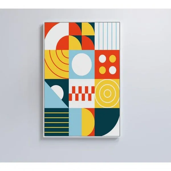 Quadro Colorido Geométrico 6 80x120 Cm Tecido Canvas