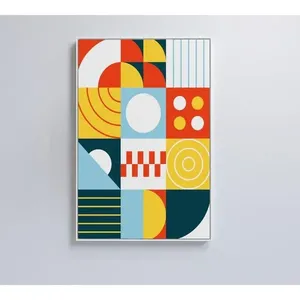 Quadro Colorido Geométrico 6 80x120 Cm Tecido Canvas