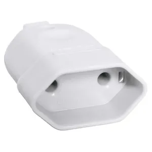 Plugue fêmea 2P redondos NBR/10A corpo chato 57402/052 TRAMONTINA ELETRIK