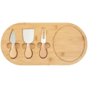 Conjunto para Queijo Futuro Sulco Bambu Inox 4 Peças 18,2x36,2x1,5cm LM1787 - honeyhome