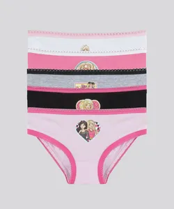 Kit de 5 Calcinhas Barbie Multicor 12