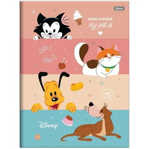 Caderno Brochurão 80 Folhas Capa Dura Disney Pets