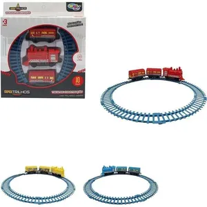Locomotiva de Brinquedo Ferrorama Kids 30cm com 9 Peças Vagões e Trilhos Wellmix Locomotiva de Brinquedo Ferrorama Kids 30cm com 9 Peças Wellmix