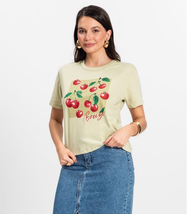 Camiseta Manga Curta Feminina Meia Malha Rovitex Verde GG