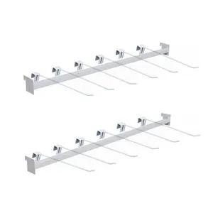 Kit - 2 Réguas Para Gondola 91cm + 12 Ganchos Simples 30cm - Sa Gondolas
