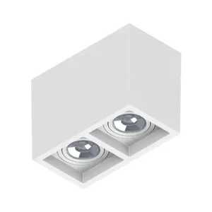 Plafon Boxit Sob 2xar111 Br Se-385.2596 com Temperatura de Cor Face Recuada e Soquete GU10 PRETO Save Energy Plafon Boxit Sob 2xar111 Br Se-385.2596 com Face Recuada e Soquete GU10 PRETO Save Energy