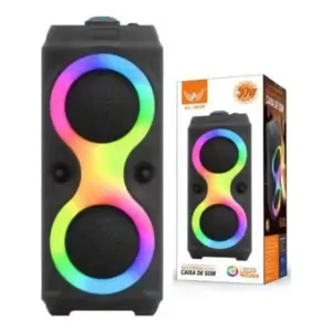 Caixa de Som Bluetooth QS06 com Luzes RGB - Altomex