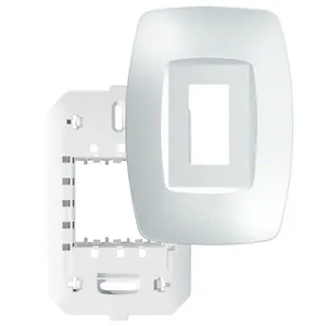 Placa 4"" X 2"" Com Suporte 2 Módulos Horizontais Elegance - 2839 - Fame Placa 4x2 C-suporte 2