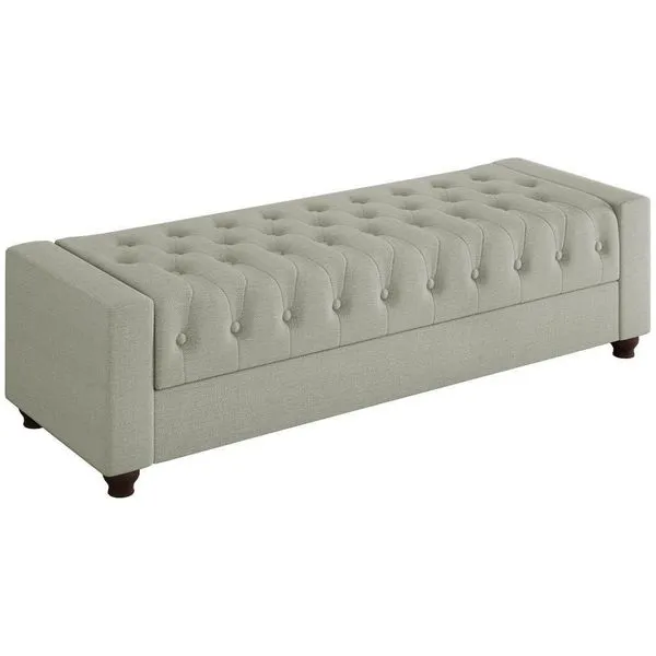 Recamier Calçadeira Bau 140 Cm Pes Mdf Parri Linho Sl 76 Peer Sl 76