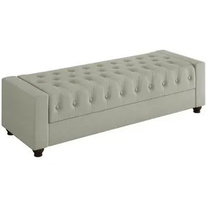 Recamier Calçadeira Bau 140 Cm Pes Mdf Parri Linho Sl 76 Peer Sl 76