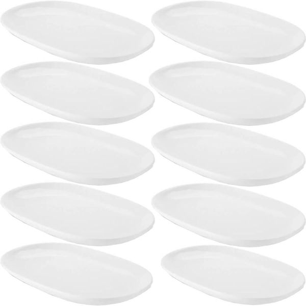10 Travessas Saladeira Melamina Branca 26,2x17x2,6cm Buffet Restaurante Haus Concept