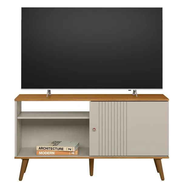 Rack Para TV Até 50" Linea Rubi Brasil Nature e Off White