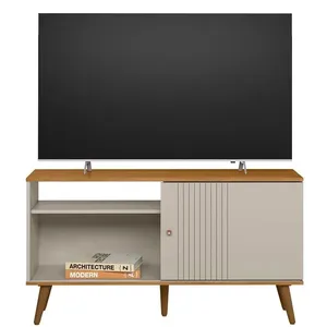 Rack Para TV Até 50" Linea Rubi Brasil Nature e Off White