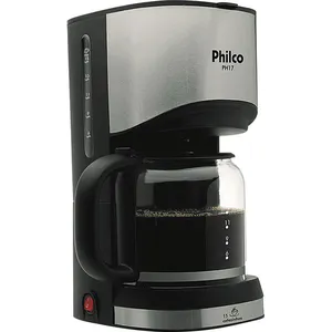 Cafeteira Elétrica 15 Xícaras Philco PH17 Preta e Prata 220V