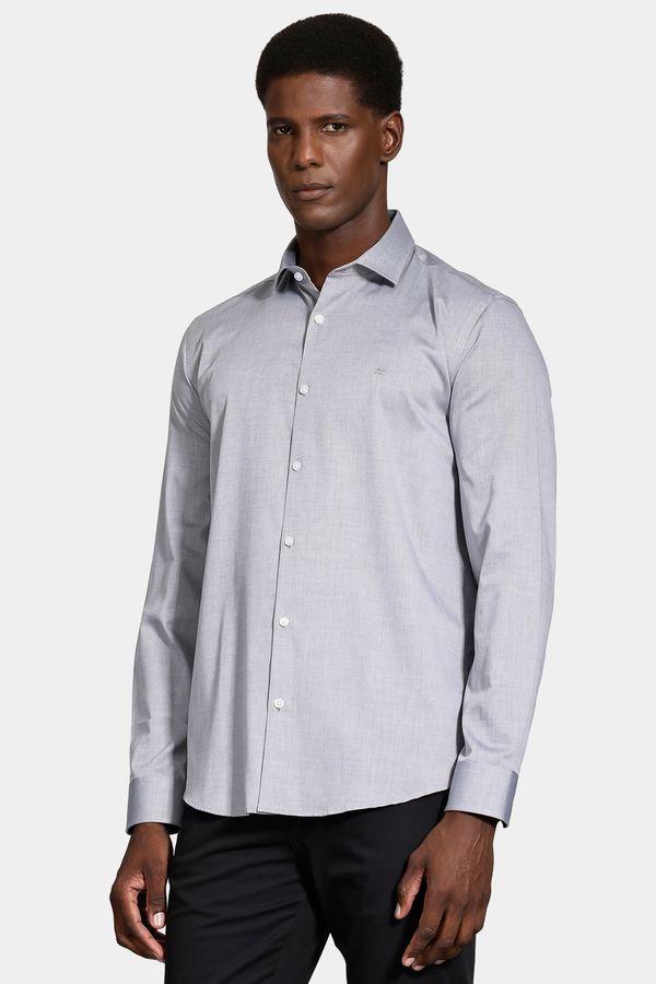 Camisa Manga Longa Regular Tricoline Maquineta Marinho - M