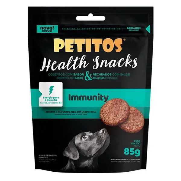 Petisco Petitos Para Cães Immunity Health Snacks Caixa 10 Unidades 85g (MP)