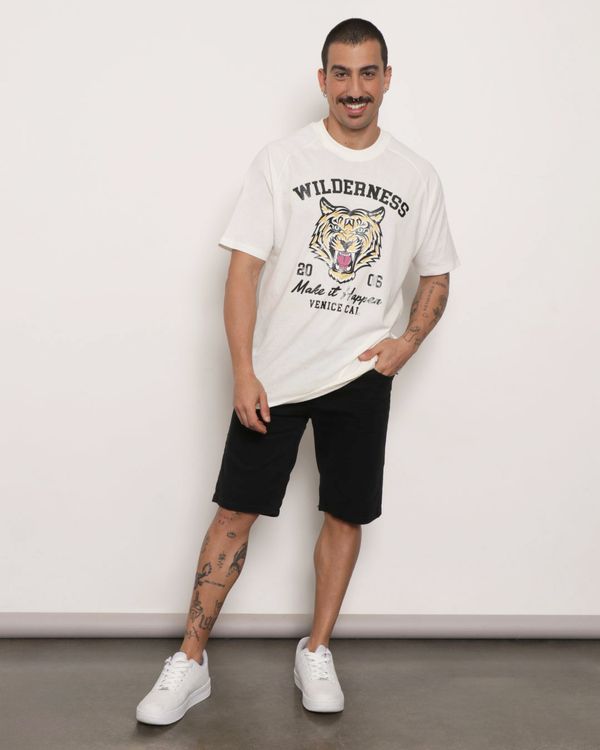 Bermuda Masculina Sarja Reta Preta 42