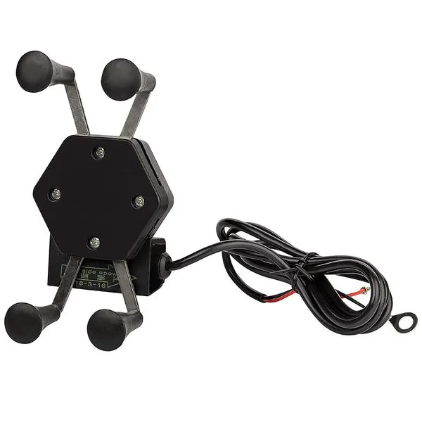 Suporte Com Carregador Usb Para Celular Gps Moto Universal