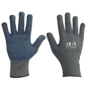Luva Tricotada de Nylon Cinza com Palma Pigmentada Poliflex - DANNY P