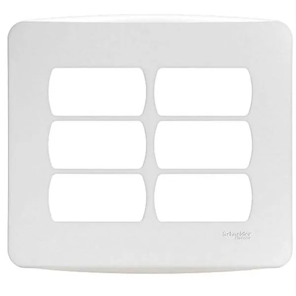 Placa 4x4 6 Postos Branca Miluz - S3B77460 - SCHNEIDER