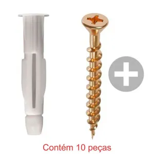 Parafuso Chipboard Chata Fenda Philips 4,0x45mm + Bucha MU6 10 Peças - Sforplast (MP)