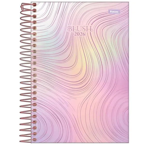 Agenda 2026 Diária Blush Espiral Diversos Modelos