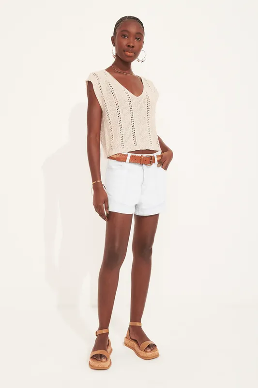 short jeans bainha aplicada JEANS ICE 44