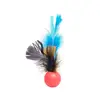 Bolinha com Penas Cat Toy LCM Vermelha Único