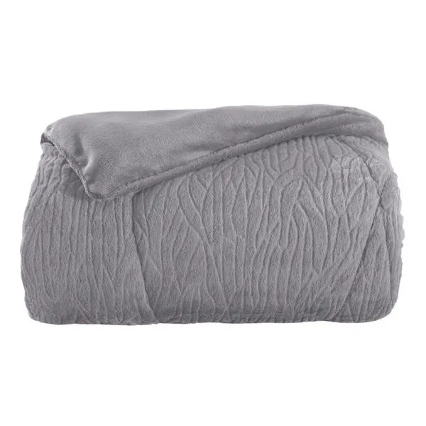 Edredom Queen Plush Peles Cinza Cromo 235x260cm - ED05102202