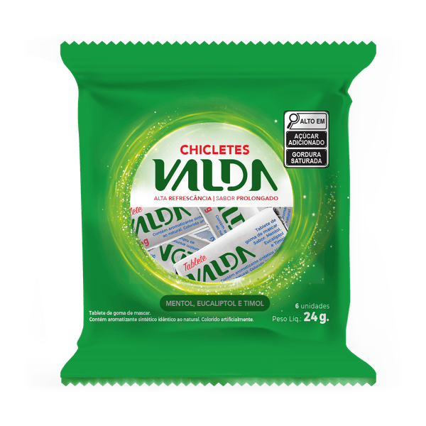 Goma De Mascar Tablete Valda 6 Unidades