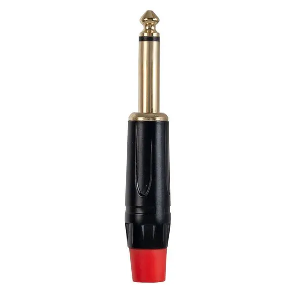 Plug Conector P10 Cirilo Cabos Mono 6mm Vermelho